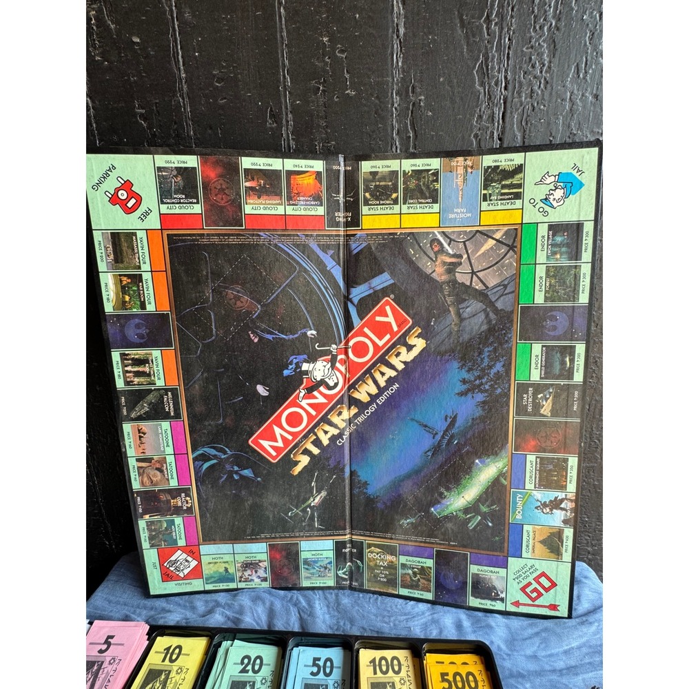 Star Wars Monopoly Classic Trilogy Edition 1997 Board Game without box.